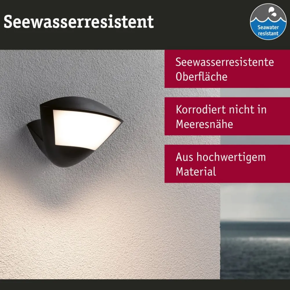 Paulmann Væglampe Med Sensor > Smart sensor udendørs væglampe Skyla antracit CCT IP44