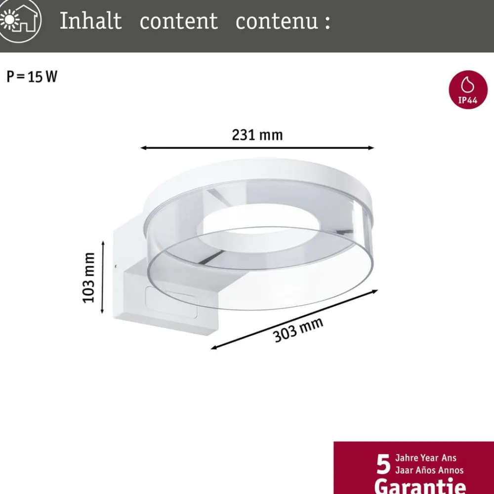 Paulmann Væglampe Med Sensor > Smart Sensor udendørs væglampe Capera, hvid CCT IP44