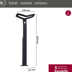 Paulmann Gadebelysning > Smart vejlampe Alara, RGBW antracit IP44
