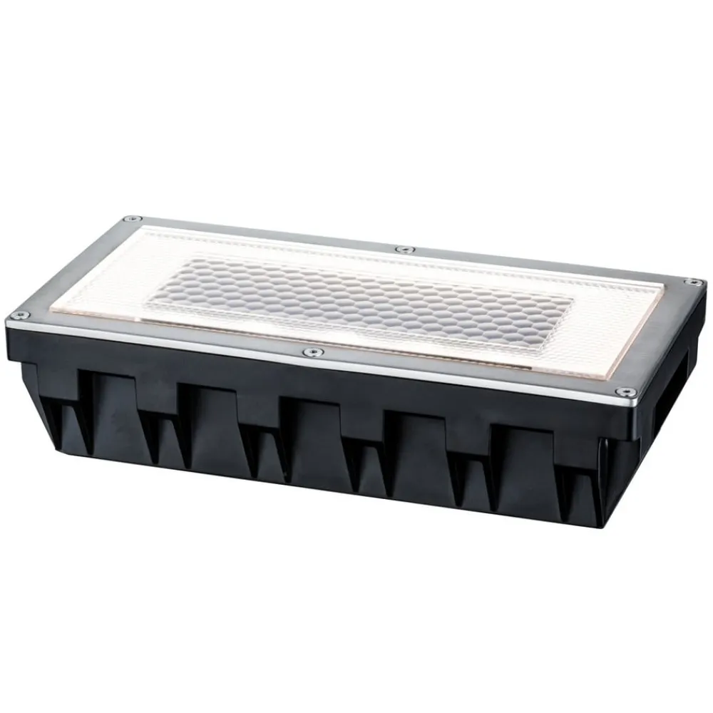 Solcellelamper|Nedgravet Udebelysning ^ Paulmann Solar Box LED-indbygningslampe 20x10cm