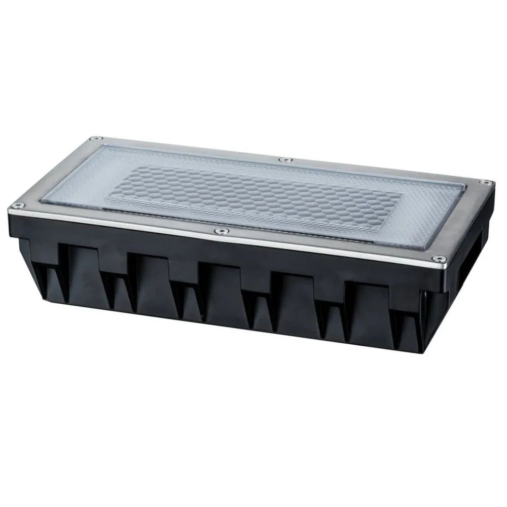Solcellelamper|Nedgravet Udebelysning ^ Paulmann Solar Box LED-indbygningslampe 20x10cm