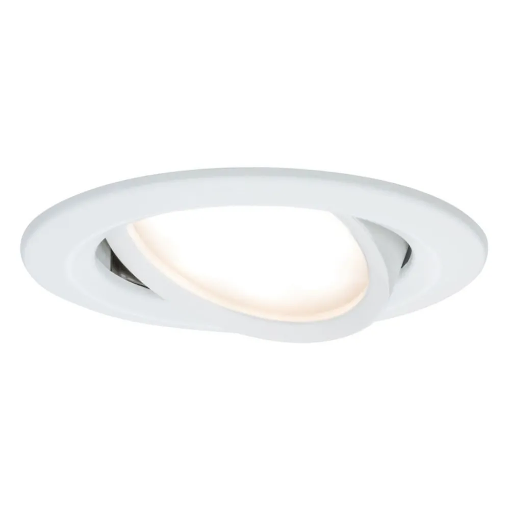 Loftlamper|Indbygningsspots ^ Paulmann spot Nova Coin rund, vippelig, hvid