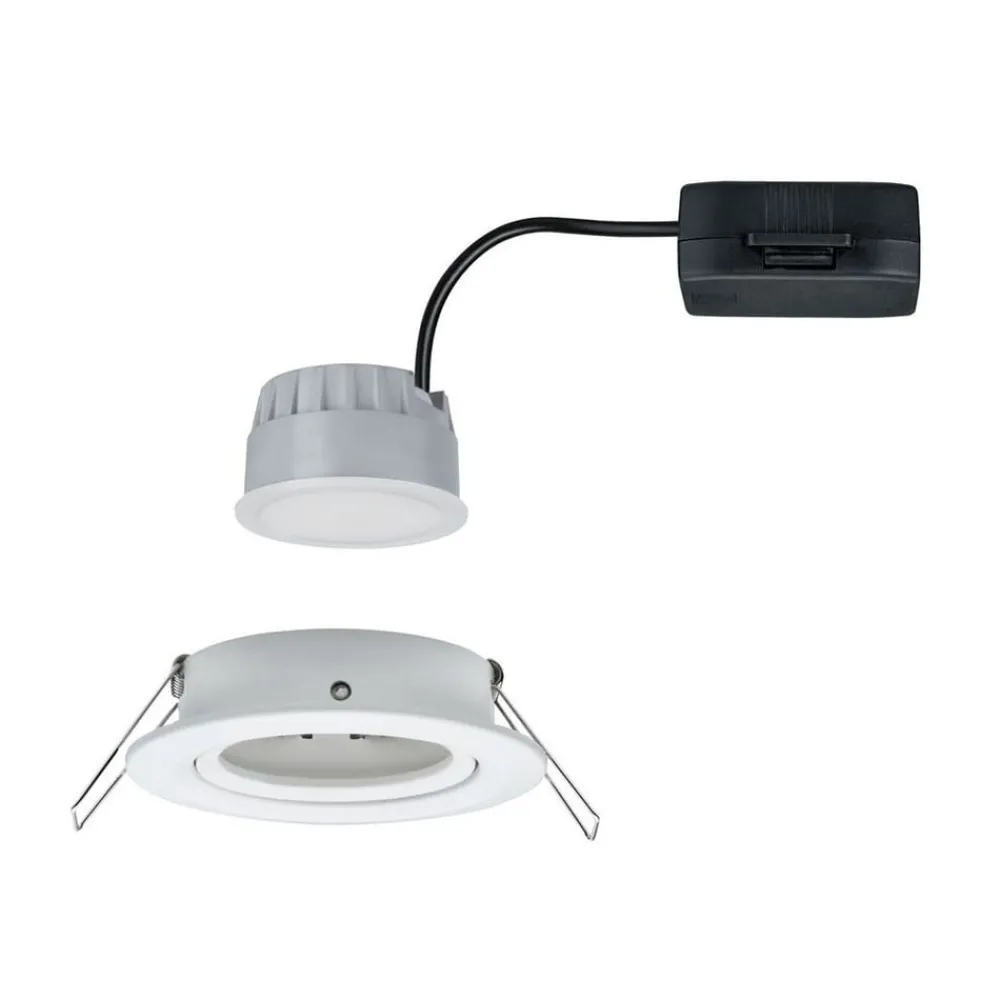 Loftlamper|Indbygningsspots ^ Paulmann spot Nova Coin rund, vippelig, hvid