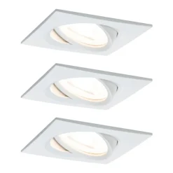Paulmann Loftlamper|Indbygningsspots > 3 spot Nova kantet drejelig/dæmpbar, hvid