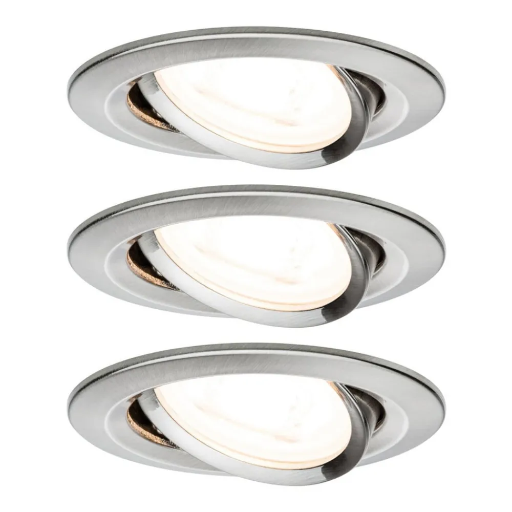 Paulmann Loftlamper|Indbygningsspots > 3 spot Nova rund drejelig/dæmpbar, jern