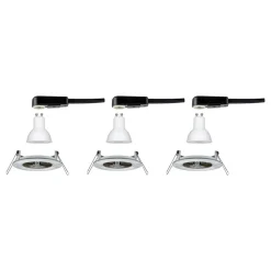 Paulmann Loftlamper|Indbygningsspots > 3 spot Nova rund, IP44, dæmpbar, jern