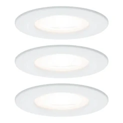 Paulmann Loftlamper|Indbygningsspots > 3 spot Nova rund, IP44, dæmpbar, hvid