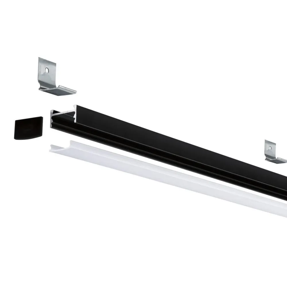 Led Strips ^ Paulmann Square Profil, sort, hvid diffusor, 2 m