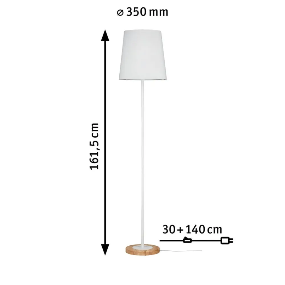 Paulmann Gulvlamper|Gulvlamper > Stellan gulvlampe, hvid tekstilskærm