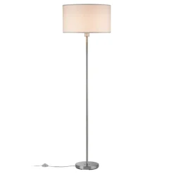 Gulvlamper|Gulvlamper ^ Paulmann Tessa gulvlampe, creme, børstet jern