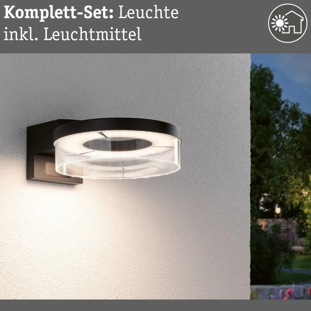Paulmann Væglamper > udendørs LED-væglampe Capera, antracit, IP44