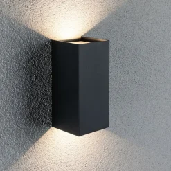 Væglamper ^ Paulmann udendørs LED-væglampe Flame, 22 cm, antracit, op/ned