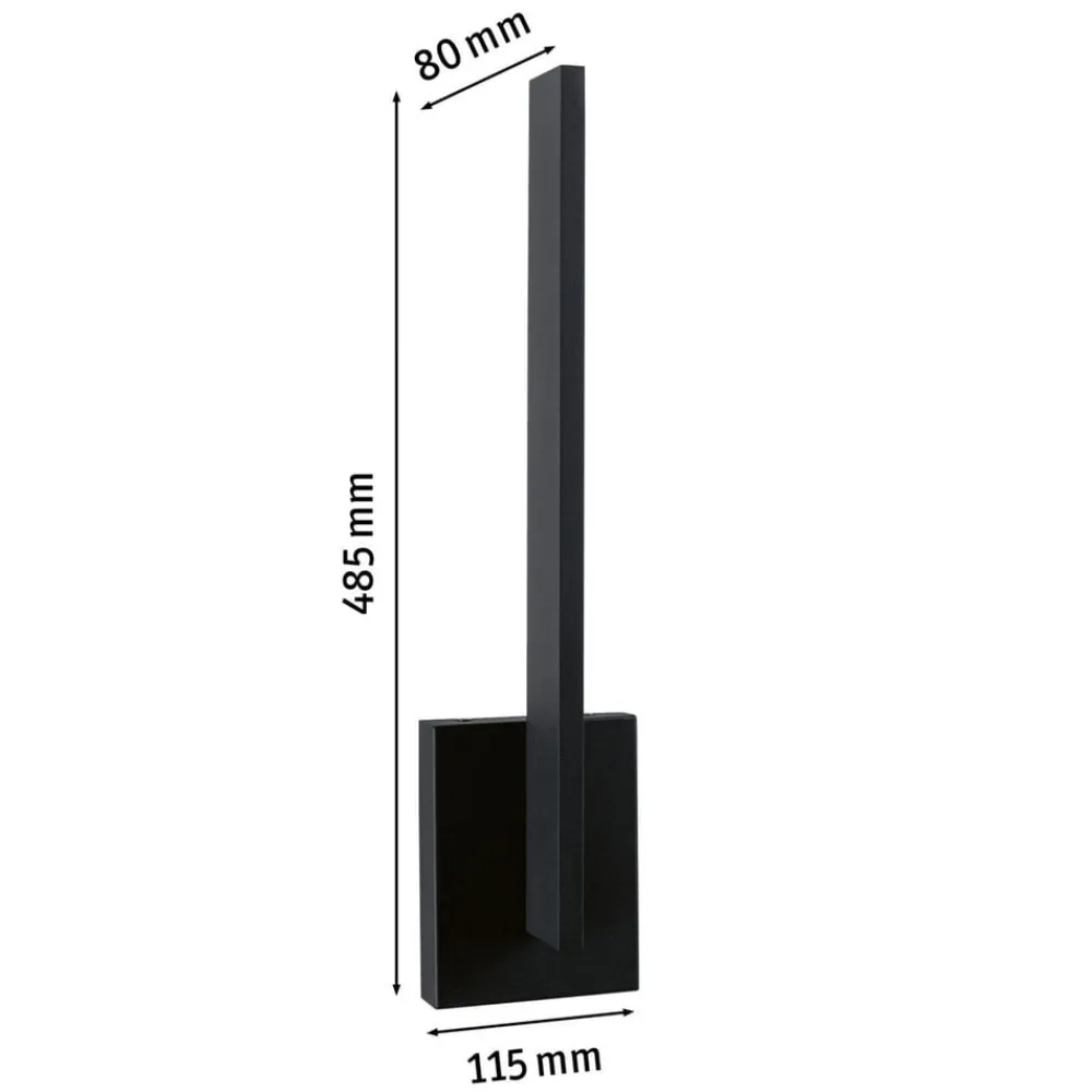 Paulmann Væglamper > udendørs LED-væglampe Levka, antracit, 49 cm aluminium IP44