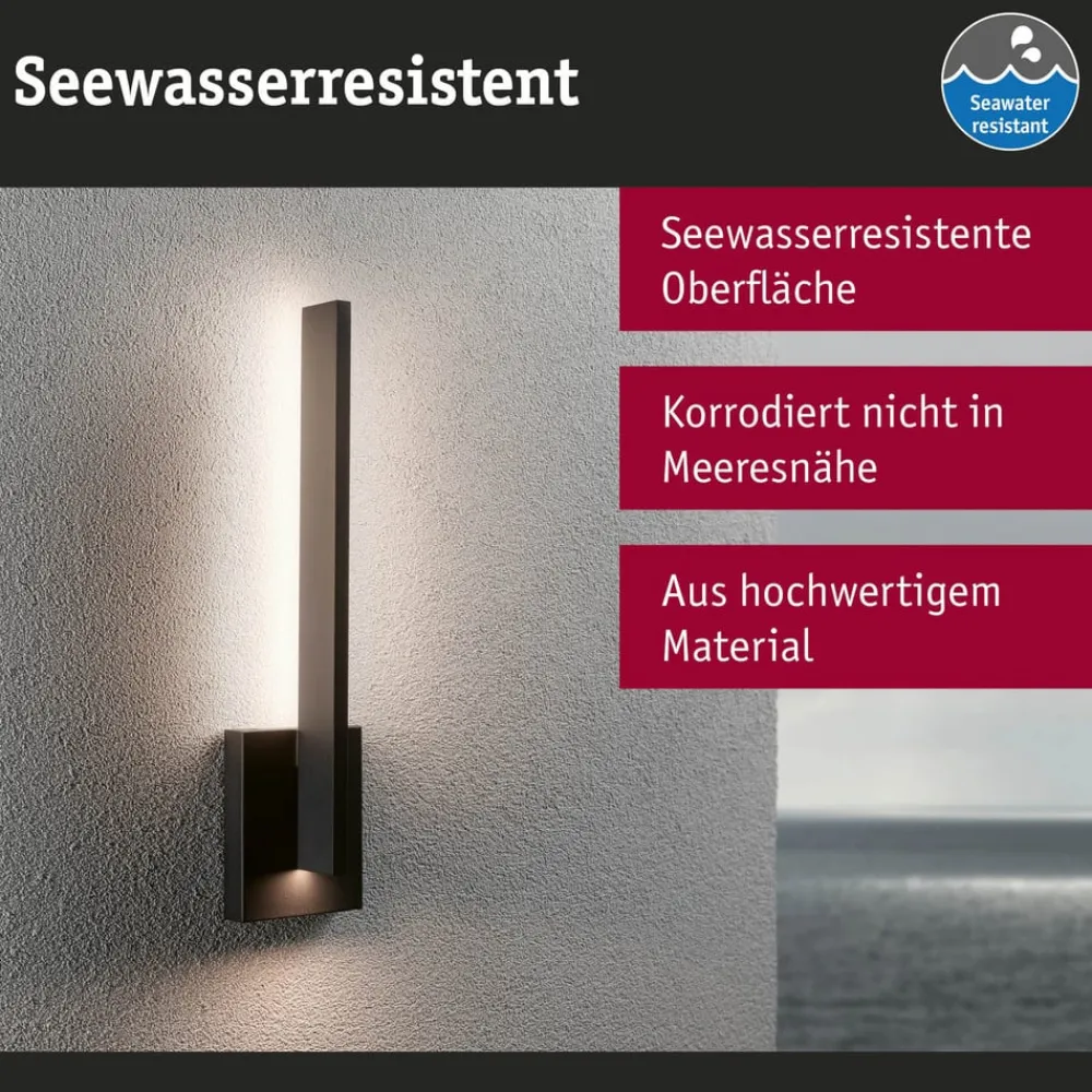 Paulmann Væglamper > udendørs LED-væglampe Levka, antracit, 49 cm aluminium IP44