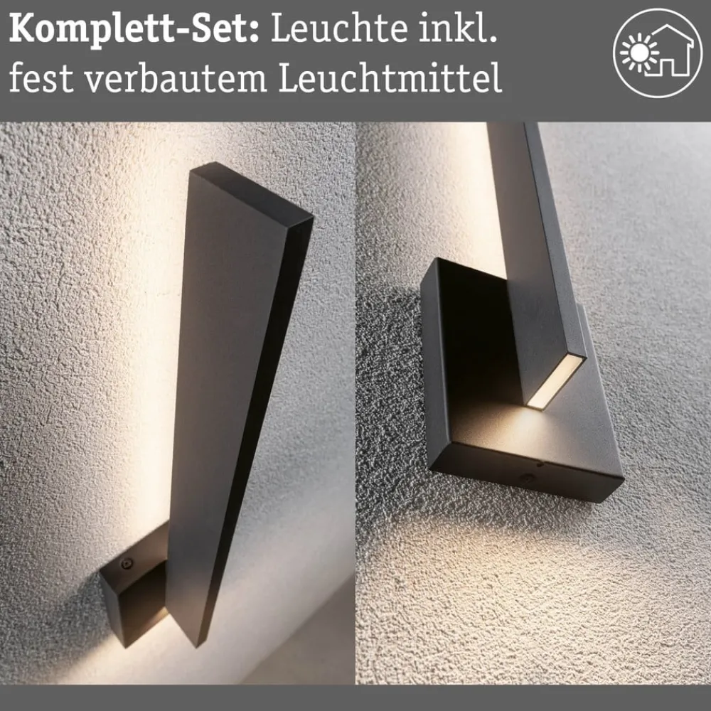 Paulmann Væglamper > udendørs LED-væglampe Levka, antracit, 49 cm aluminium IP44