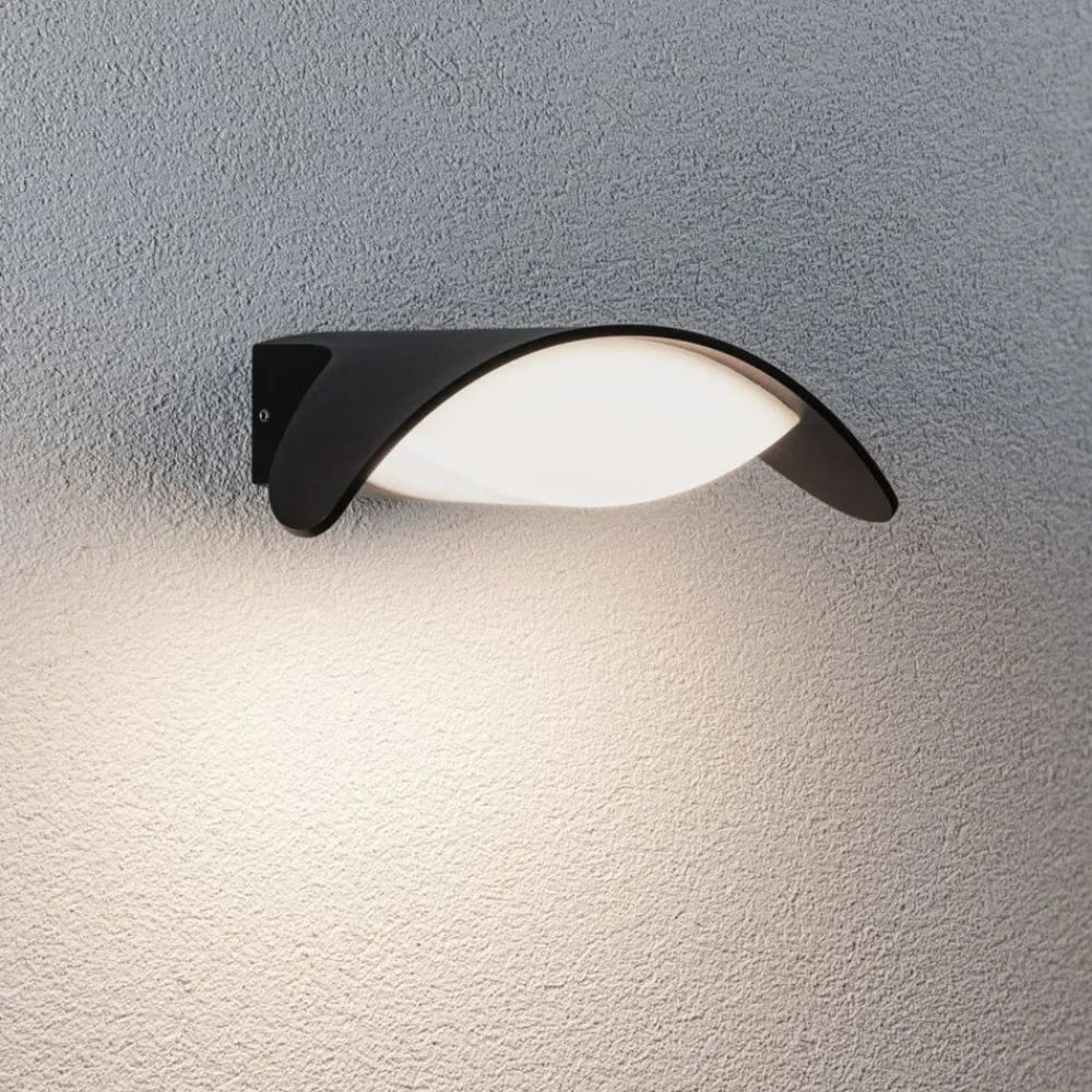 Væglamper ^ Paulmann udendørs LED-væglampe Mesana, antracit 24 cm aluminium IP44