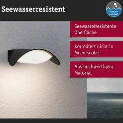 Væglamper ^ Paulmann udendørs LED-væglampe Mesana, antracit 24 cm aluminium IP44