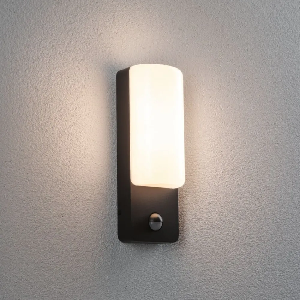 Paulmann Væglampe Med Sensor|Væglamper > udendørs LED-væglampe Bonnie, aluminium, antracit, sensor