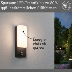 Paulmann Væglampe Med Sensor|Væglamper > udendørs LED-væglampe Bonnie, aluminium, antracit, sensor