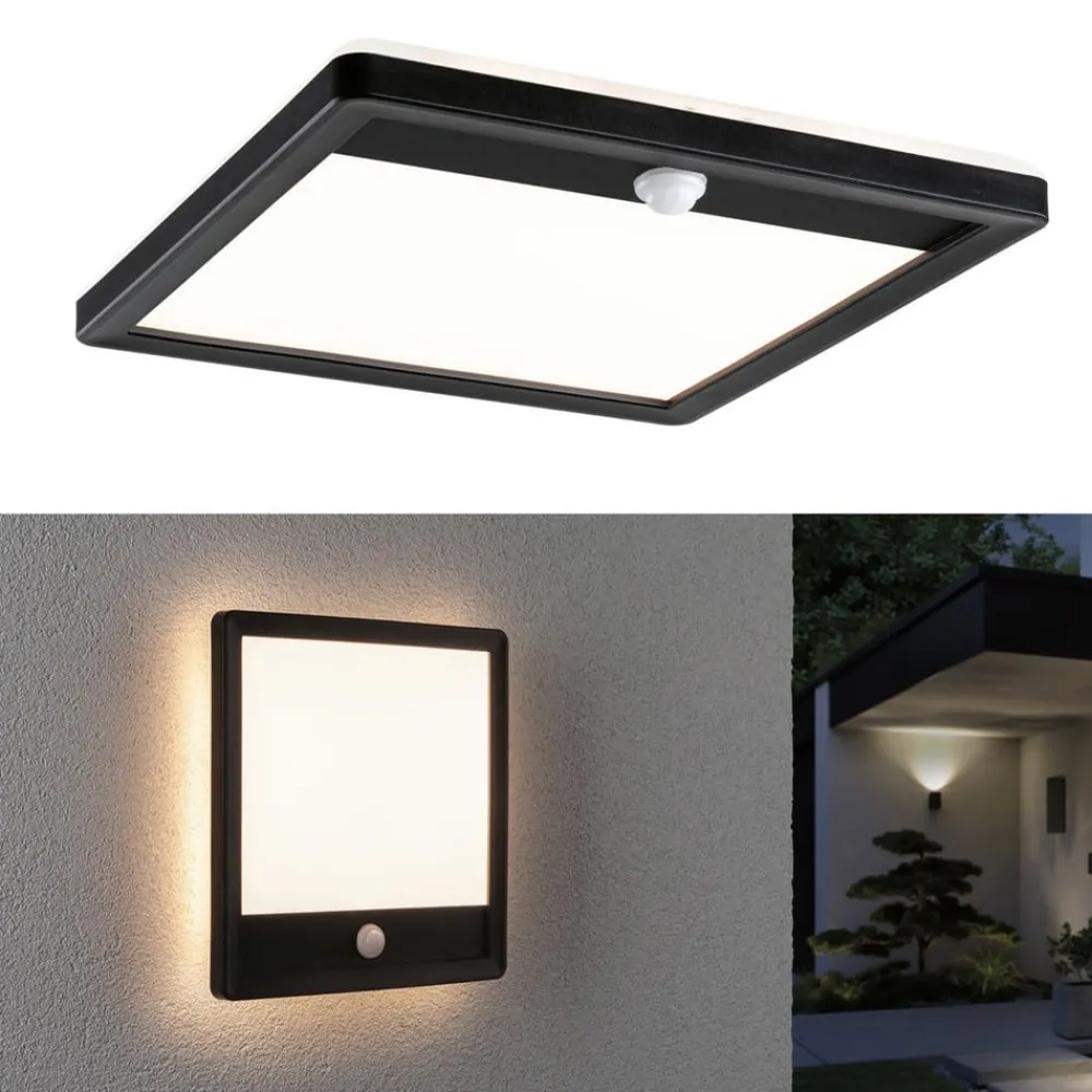 Paulmann Væglampe Med Sensor|Væglamper > udendørs LED-væglampe Lamina, sort, sensor, IP44