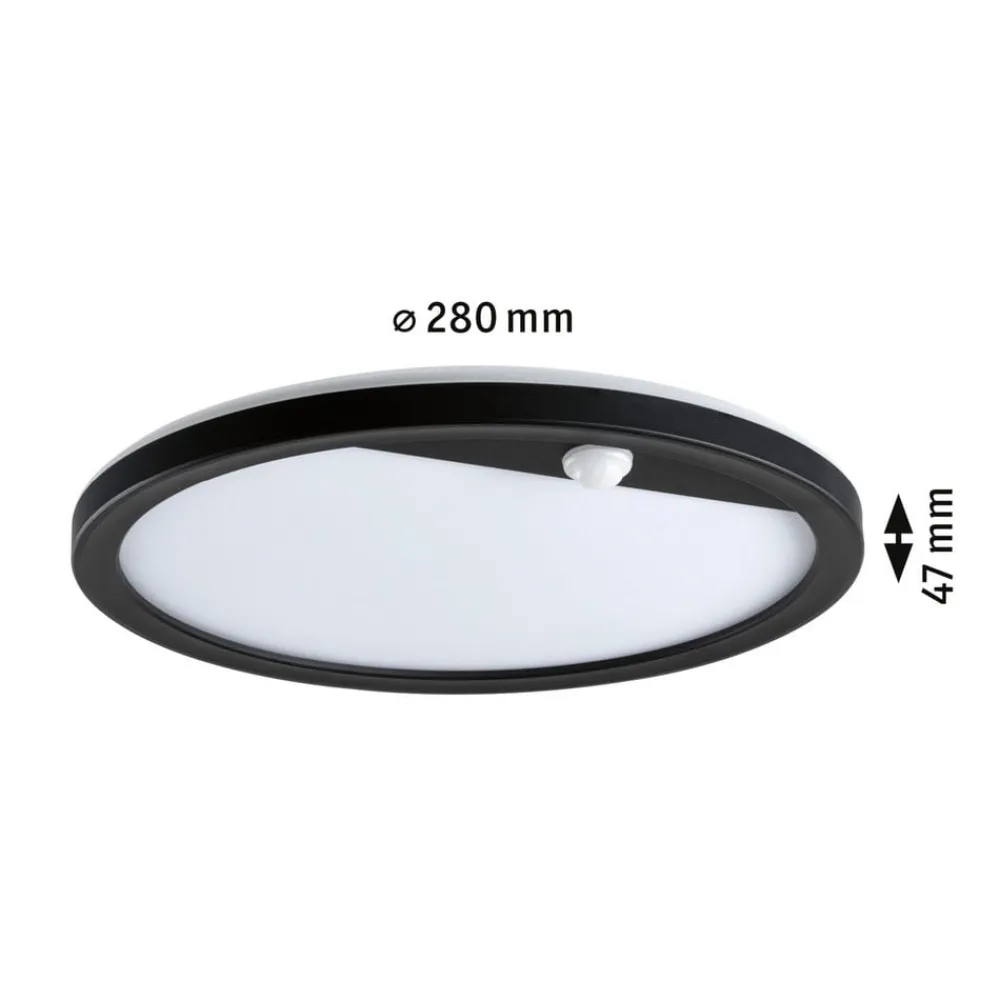 Paulmann Væglampe Med Sensor|Væglamper > udendørs LED-væglampe Lamina, sort, sensor, IP44