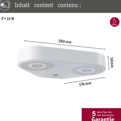 Væglampe Med Sensor ^ Paulmann udendørs LED-væglampe Silma hvid 2 lyskilder IP44