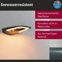 Væglampe Med Sensor ^ Paulmann udendørs LED-væglampe Akena, 2.200 K, antracit