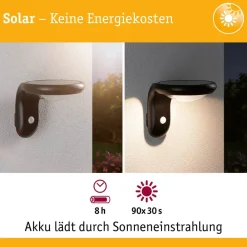 Paulmann Solcelle Lampe Med Sensor|Væglampe Med Sensor > udendørs LED-væglampe Diskola, sensor, antracit