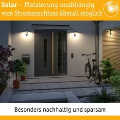 Paulmann Solcelle Lampe Med Sensor|Væglampe Med Sensor > udendørs LED-væglampe Diskola, sensor, antracit