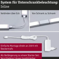 Paulmann Underskabsbelysning > underskabslampe Inline 2x-udvidelse krom 35 cm CCT