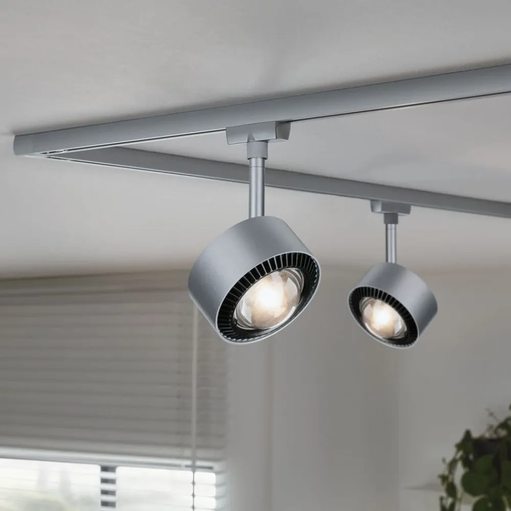 Paulmann Arbejdsrum/Kontor|Skinnesystem > URail Aldan LED-spotlight, mat krom, metal, CCT
