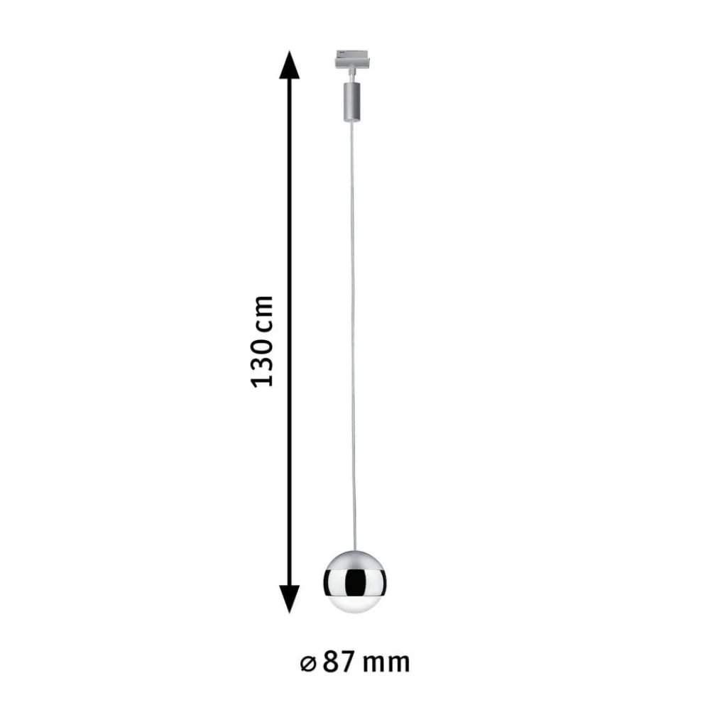 Skinnesystem ^ Paulmann URail Capsule II LED-pendel i krom