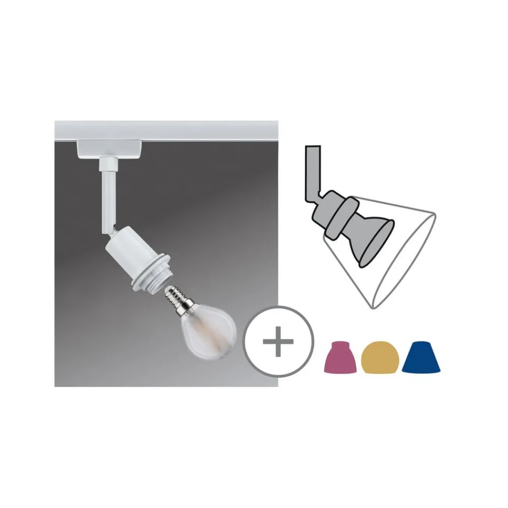 Skinnesystem ^ Paulmann URail DecoSystems spotlight E14, hvid