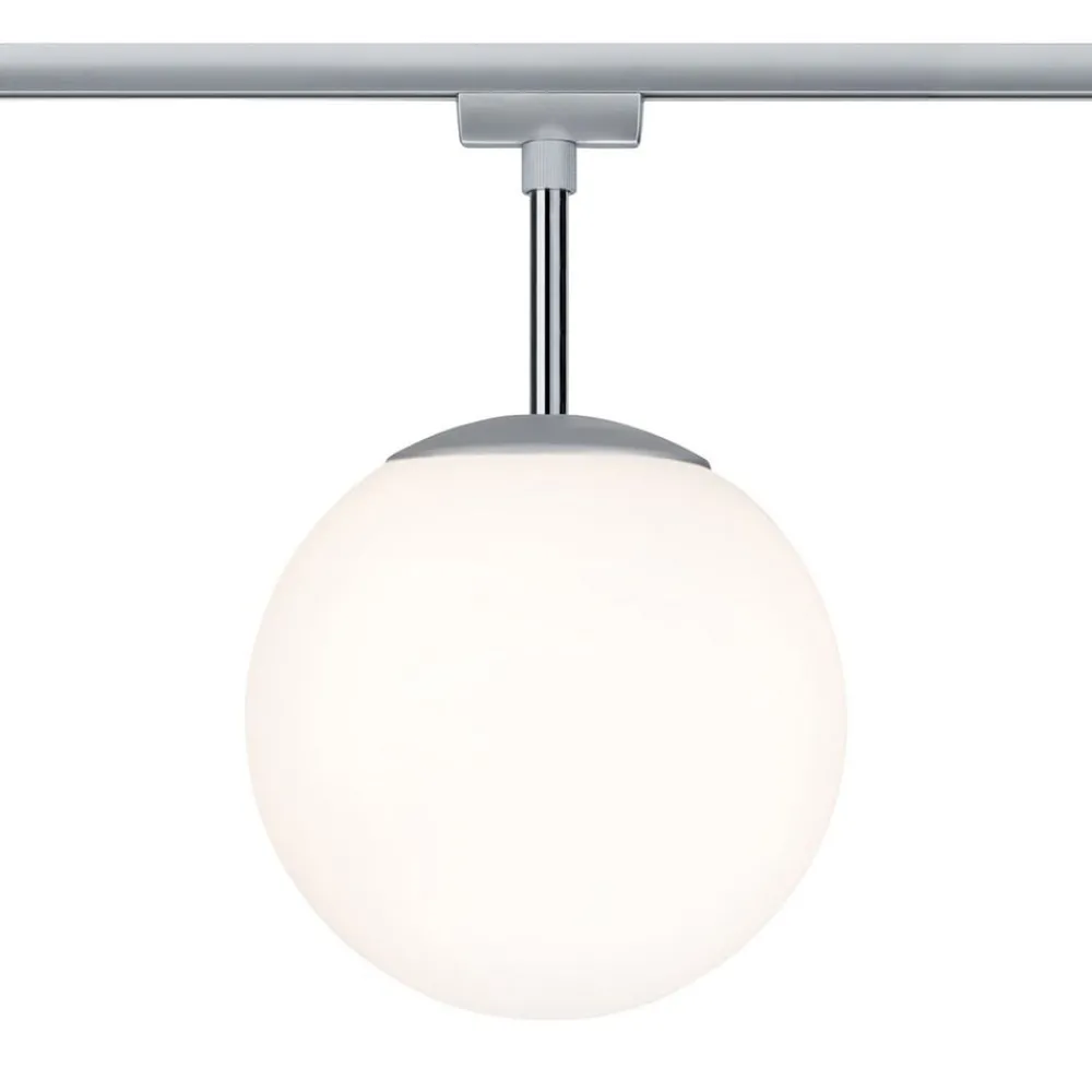 Paulmann Skinnesystem > URail Globe kuglelampe i krom, opalglas
