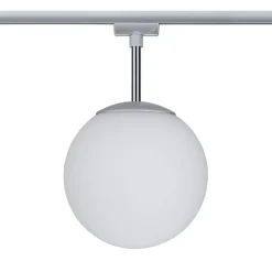 Paulmann Skinnesystem > URail Globe kuglelampe i krom, opalglas