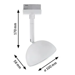 Paulmann Skinnesystem > URail Hemi LED-spot 3.000 K hvidt
