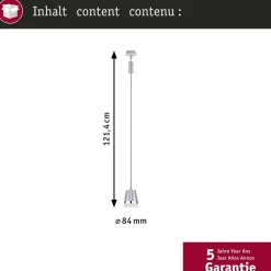 Paulmann Skinnesystem > URail hængelampe Cone, krom mat, GU10