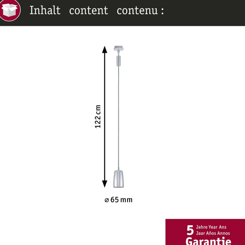 Paulmann Skinnesystem > URail hængelampe Cone, sort mat, GU10