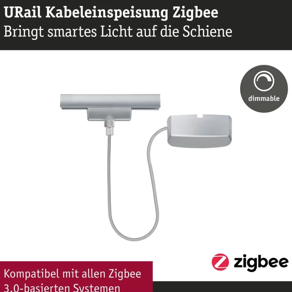 Skinnesystem ^ Paulmann URail kabelføring Zigbee 1 m, krom mat
