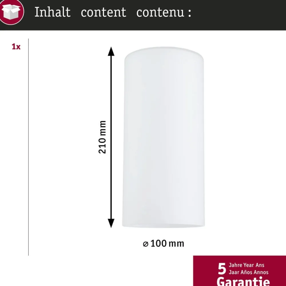 Paulmann Skinnesystem > URail lampeskærm Raja 2Easy, opal, Ø 10 cm