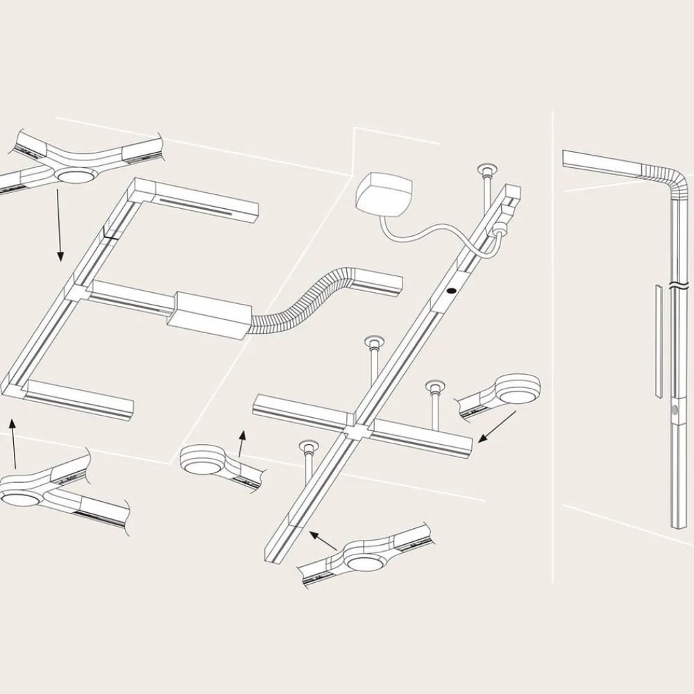 Skinnesystem ^ Paulmann URail LED Line Connector, mat krom