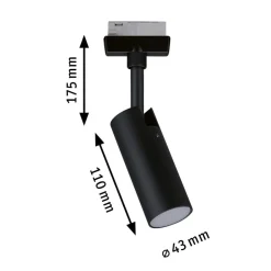 Skinnesystem ^ Paulmann URail LED-spot Tubo sort 4.000 K
