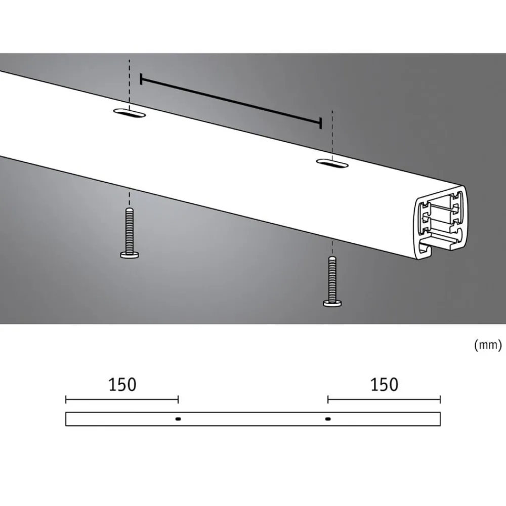 Paulmann Arbejdsrum/Kontor|Skinnesystem > URail-skinne, mat krom, længde 50 cm, aluminium
