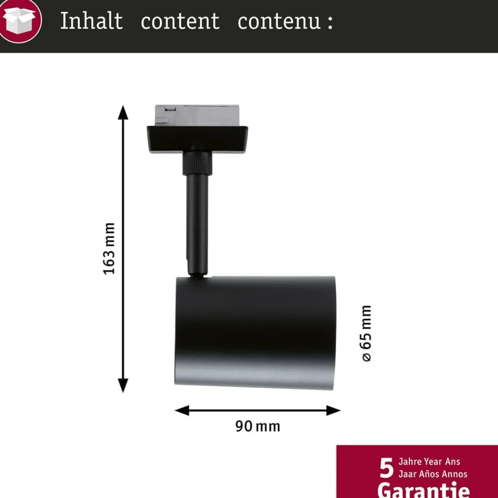 Paulmann Gang|Skinnesystem > URail skinnespot Luxe, sort mat, GU10