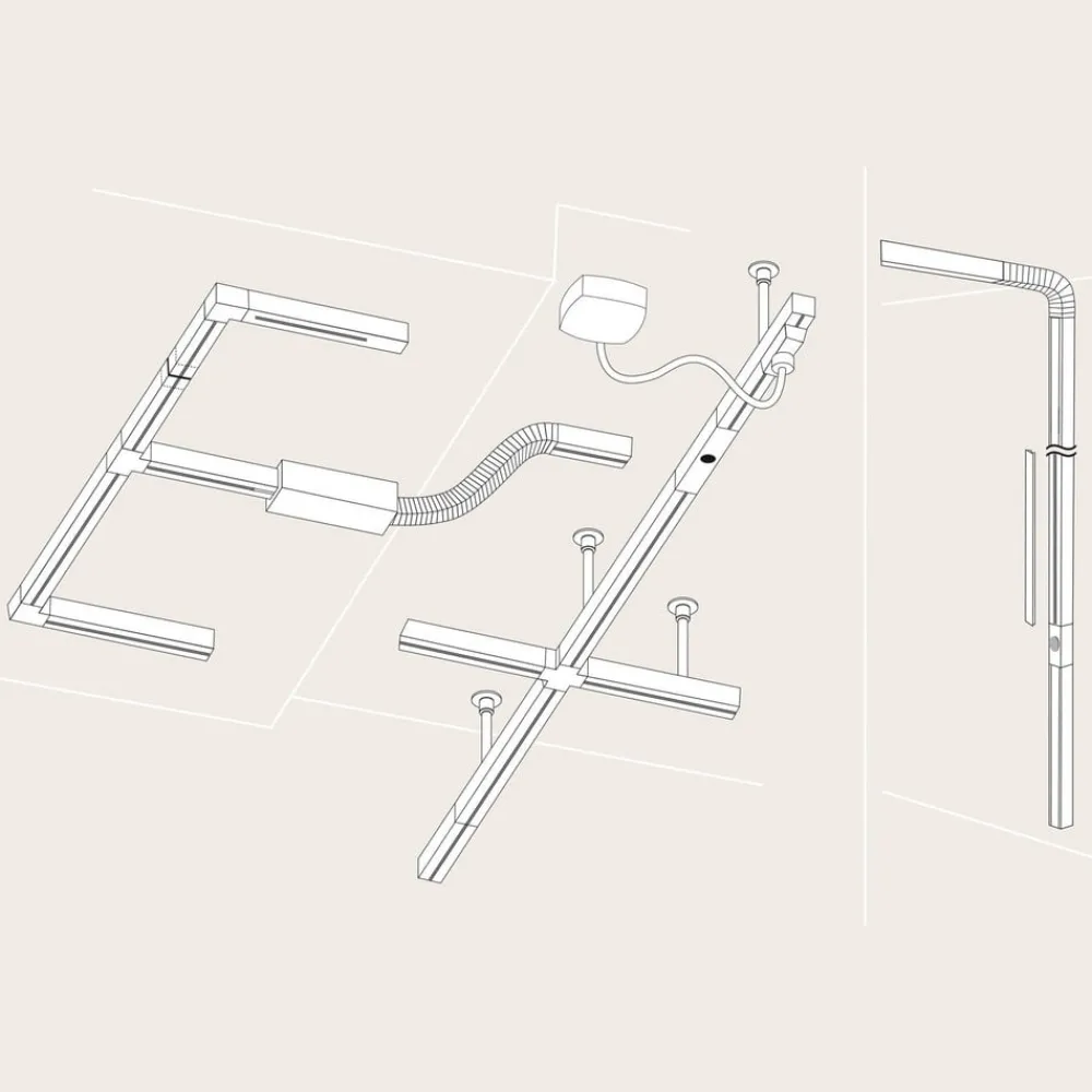 Skinnesystem ^ Paulmann URail X-tilkobling stiv, mat sort