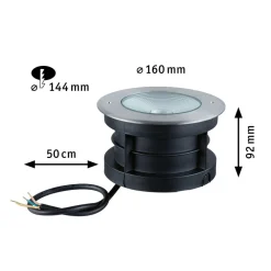 Paulmann Nedgravet Udebelysning > Vanea LED indbygget gulvlampe IP67, Ø 16cm