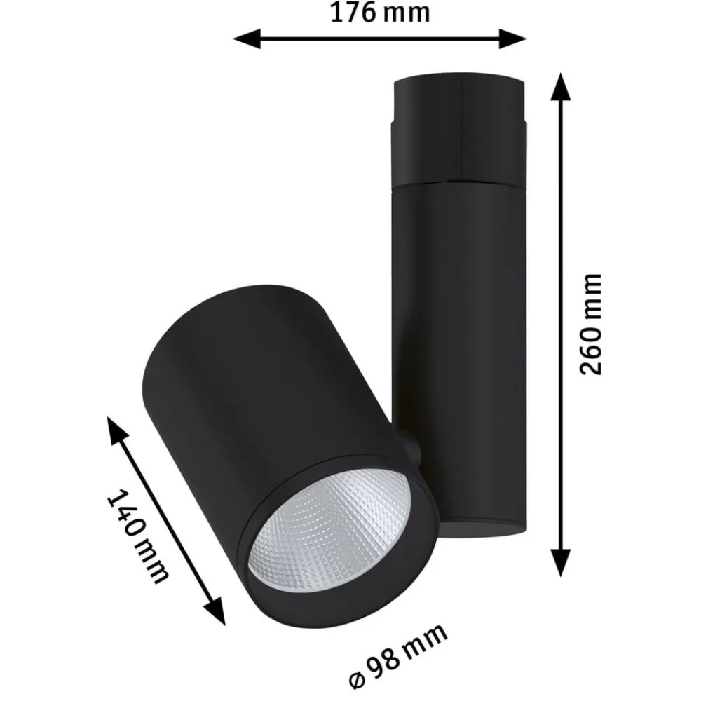 Paulmann Skinnesystem > Zeuz URail Spot 4.000K 39° sort mat