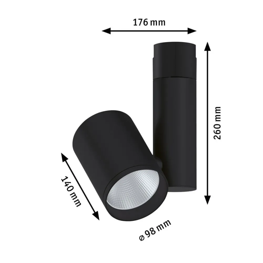 Paulmann Skinnesystem > Zeuz URail Spot 4.000K 39° sort mat