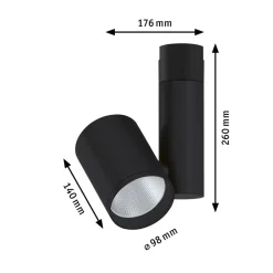 Paulmann Skinnesystem > Zeuz URail Spot 3.000K 15° sort mat