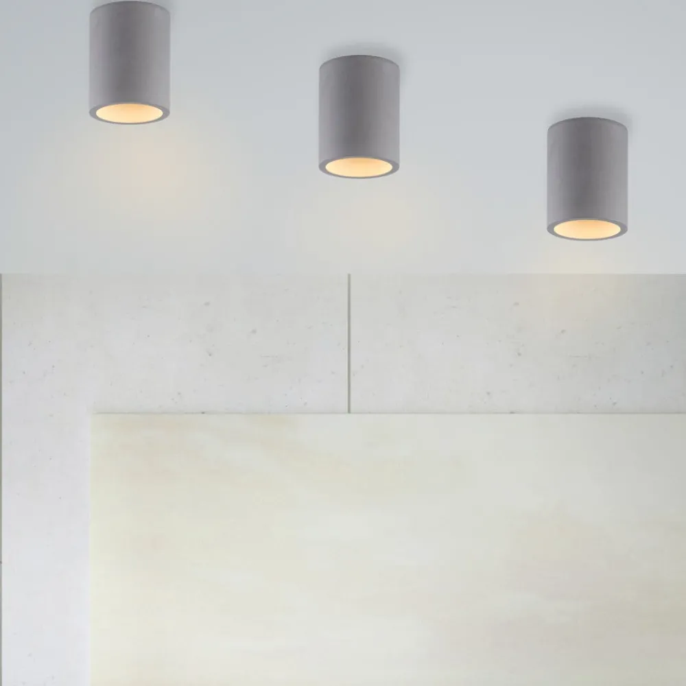 Paul Neuhaus Loftlamper > Eton loftlampe, grå, beton, Ø 11 cm, GU10
